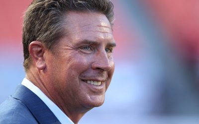 MIAMI GARDENS, FL - AUGUST 28:  Dan Marino of the Miami Dolphins stands on the sidelines against the St. Louis Rams during a preseason game at Sun Life Stadium on August 28, 2014 in Miami Gardens, Florida. The Dolphins defeated the Rams 14-13.  (Photo by Marc Serota/Getty Images)